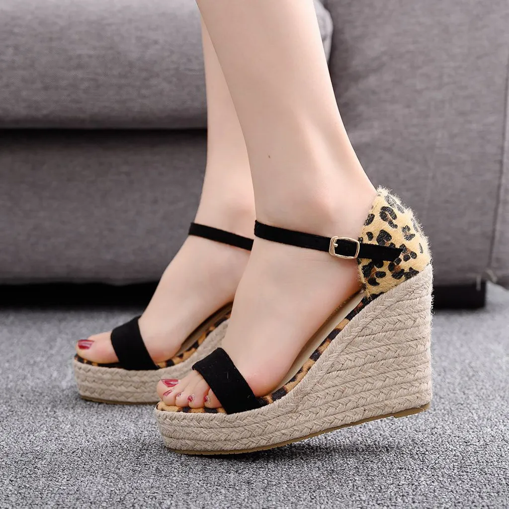 

Sandale Femme 2019 Summer Shoes Woman Thick Bottom Sandal Ladies Heels Fashion Slip-On Wedges Women's Sandals buty damskie