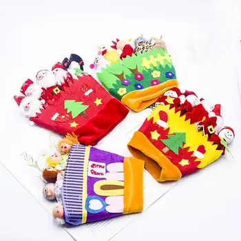 

DIY Christmas New Year Gift Glove Puppet Thumb Doll Cartoon Animal Story Telling Parent-Child Interaction Finger Glove Toys