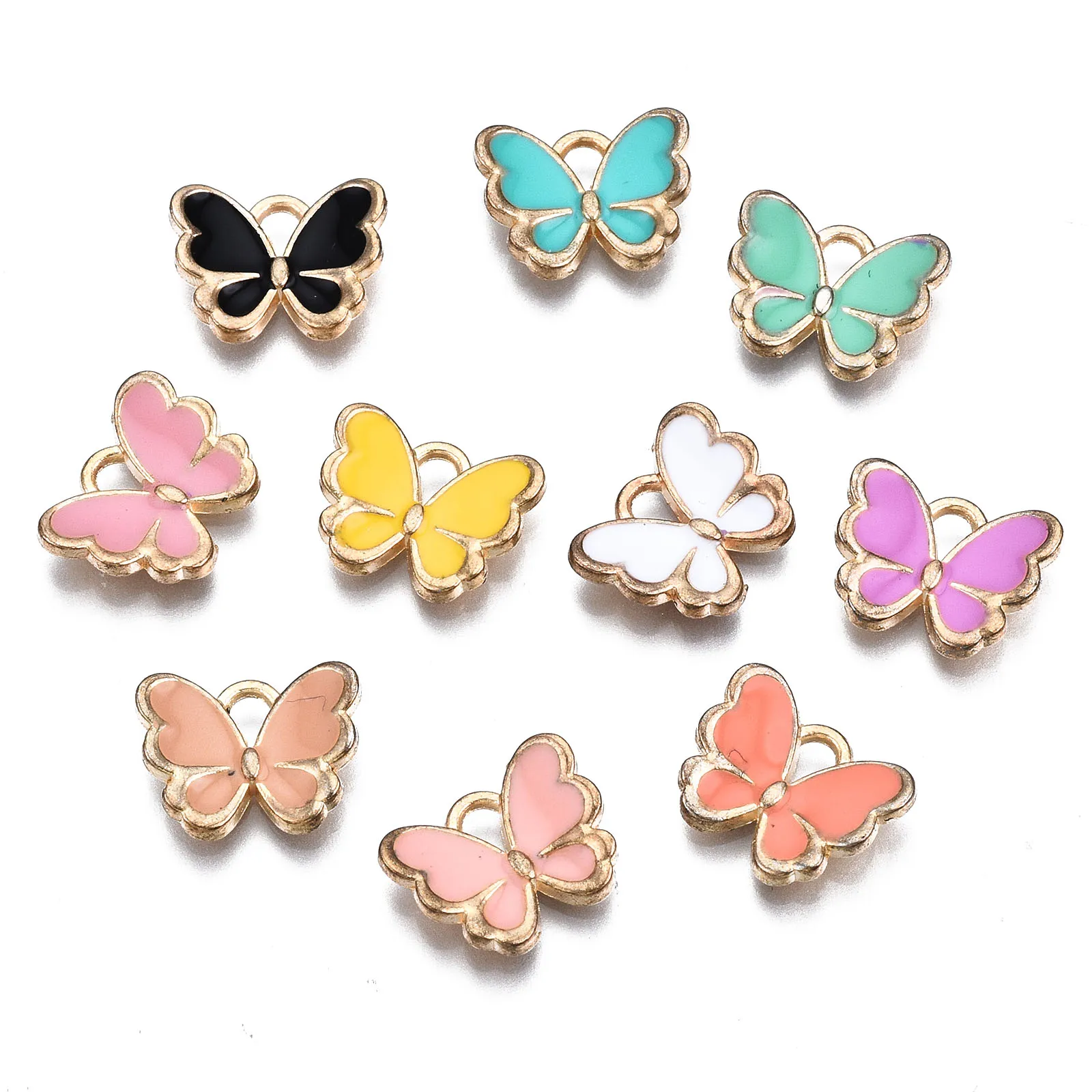 

10Pcs Enamel Charms Tiny Butterfly Pendants for Jewelry Making Earrings Necklace Key Chains Aceesories Wholesale