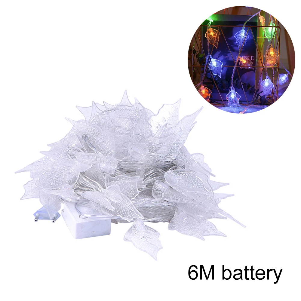 Горячие листья формы светодиодный гирлянды USB Батарея работает украшения для домашней вечеринки лампа 3/6/10m LSF99 - Испускаемый цвет: G