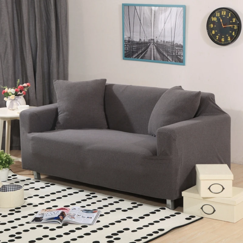 

Stretch Elastic Slipcover Sofa Covers for Living Room Elastic Fabric Anti-Mite Universal Solid Color Chaise Longue Couch Cover