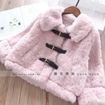 

2019 Harajuku New Fashion Autumn Winter Baby Boys Girls Warm Outerwear Plus Velvet Thicken Lambs Wool Coat Children Clothes