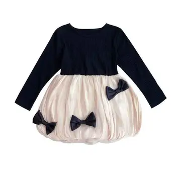 

Spring Autumn Toddler Girl Dress Cotton Toddler Dress Floral Bow Kids Dresses Patchwork Girls Fashion Girls Clothing 18M -7Y