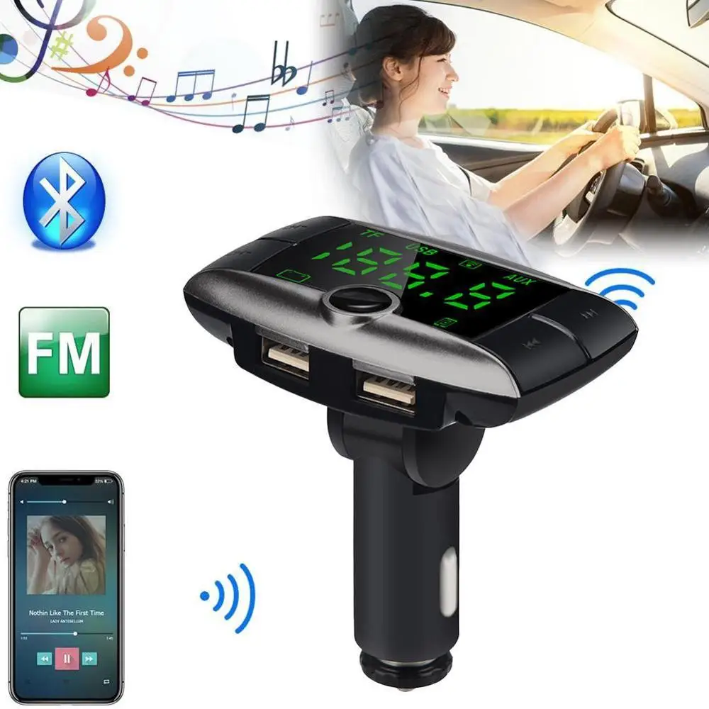 Автомобильный MP3-плеер 87,5-108 МГц беспроводной FM Bluetooth FM передатчик модулятор комплект Автомобильный MP3-плеер двойной USB зарядное устройство