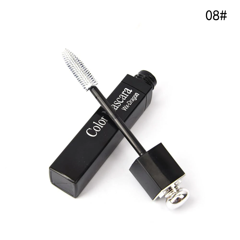 08 1pc Colorful Mascara Eyes Makeup Waterproof Easy Remove Blue White Red Black Purple Lengthen Eyelashes Mascara Cosplay Party Use - Цвет: 08