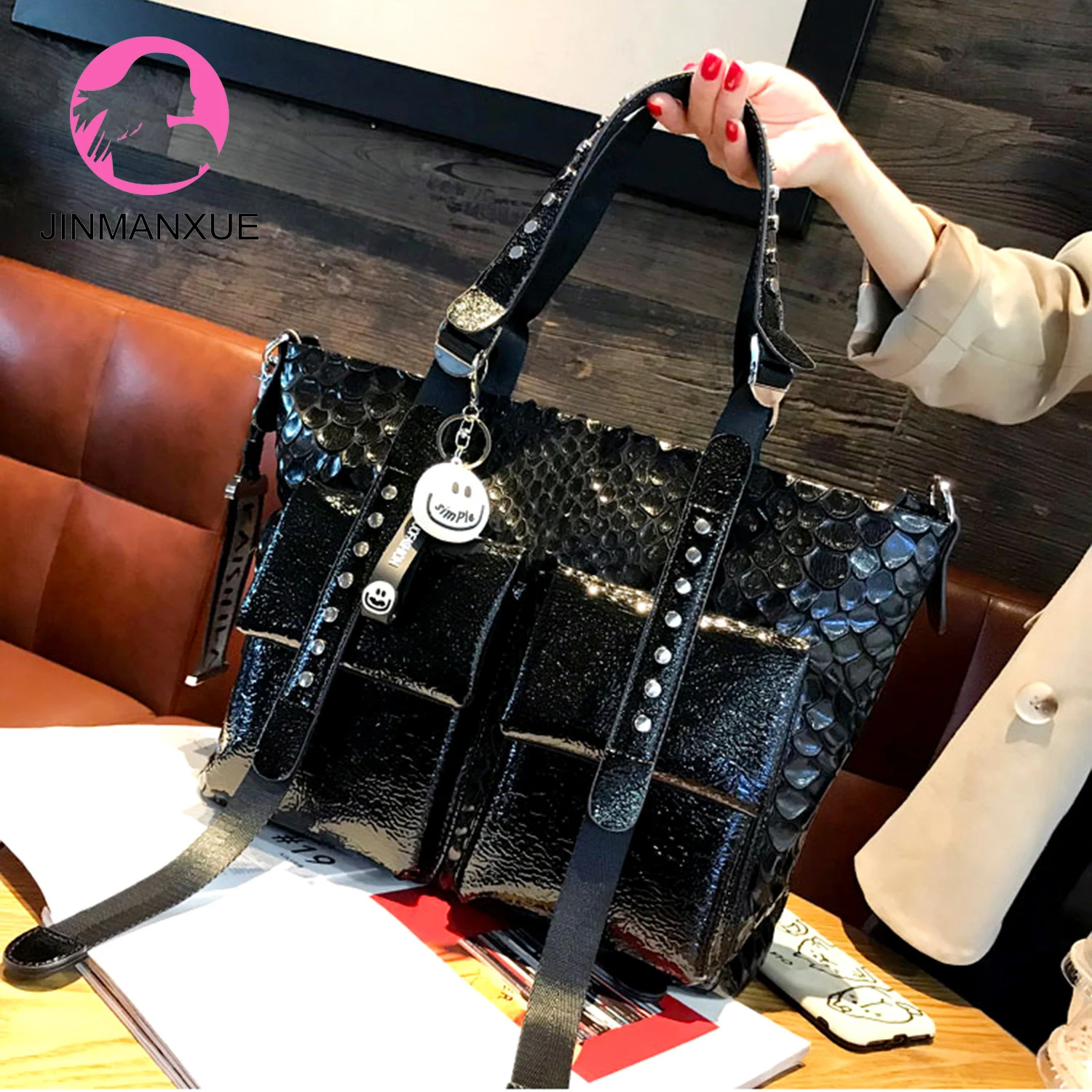 

Vintage Women Crossbody Bag Crocodile Pattern Designers Luxury Shoulder Bags Female Top-handle Bag Fashion Leather Handbags Tote