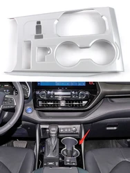 Couvercle de panneau de changement de vitesse, garniture de panneau, cadre de décoration, accessoires intérieurs chromés pour Toyota Highlander 2020 2021 2022 