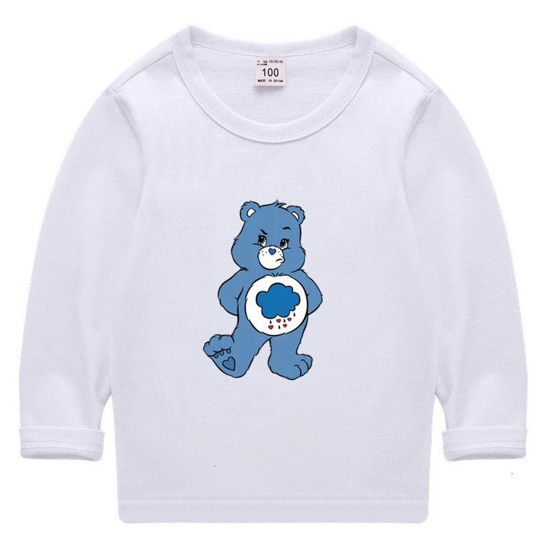 Care Bears/летние топы с круглым вырезом для мальчиков и девочек, смешная цветная футболка с длинными рукавами Детская футболка с рисунком для малышей - Цвет: as picture