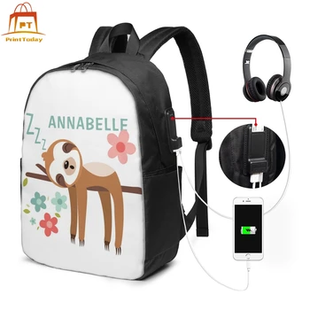 

Anime Backpack Cute Sloth Illustration Backpacks Teenage Pattern Bag Shopping High quality Multi Pocket Bags