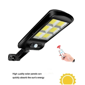 

Solar light lamp floodlight reflector Power PIR Motion Sensor 7 Mode White Wall Garden LED Street With Remote Controller remote