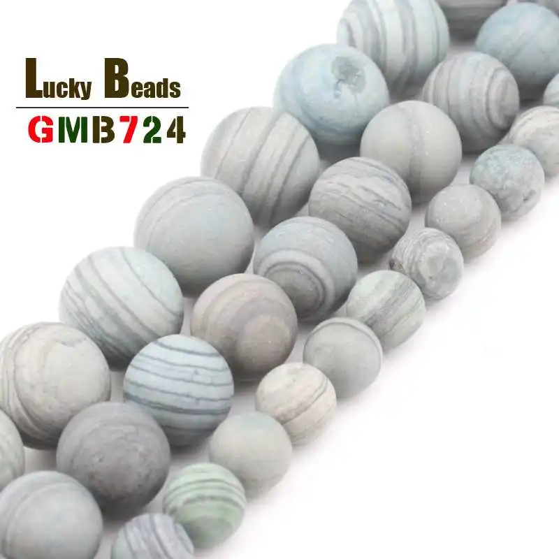 

Natural Stone Beads Dull Polish Matte Stripe Gray Jaspers Round Beads For Jewelry Making DIY Bracelet Accessories 15'' 6/8/10mm
