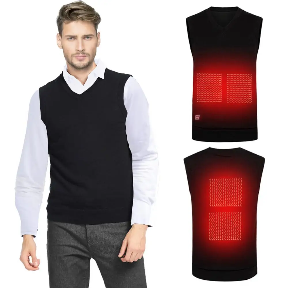 

2019 New Men Outdoor USB Infrared Heating Vest Jacket Winter Flexible Electric Thermal Clothing Waistcoat For Sports Hiking Ski