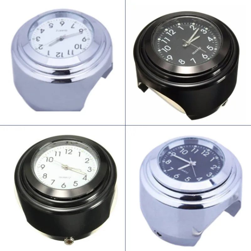 

Universal Waterproof Chrome Motorcycle Bike Handlebar Mount Quartz Clock Watch Aluminum Luminous Clock Moto Accessories