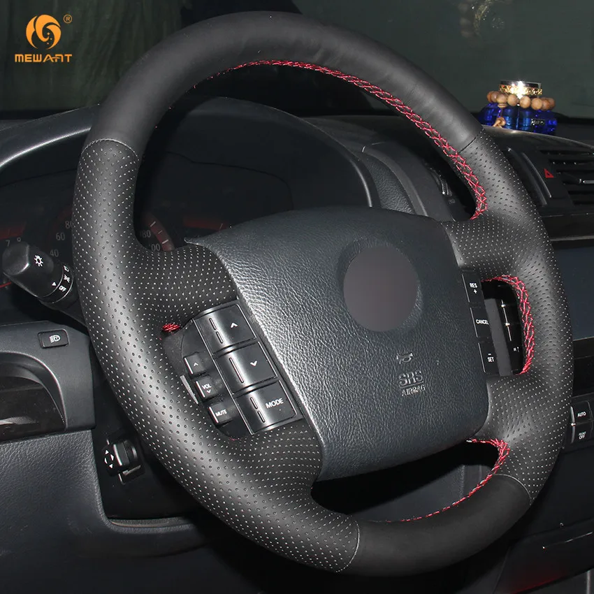 Чехол на руль автомобиля MEWANT из черной натуральной кожи для Kia Borrego 2008 2015