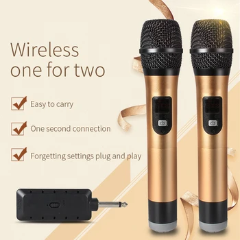 

Matched Pair Wireless Microphone Small Receiver 500-697MHz U-segment Handheld Portable HomeParty Conference All-metal Microphone