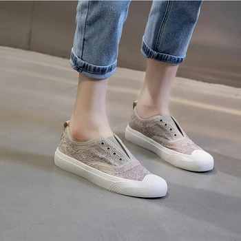

Fashion Women Shoes 2020 Summer New Lace Flat Shoes Breathable Fisherman Sneaker High Quality Casual Female Shoes Korea Style