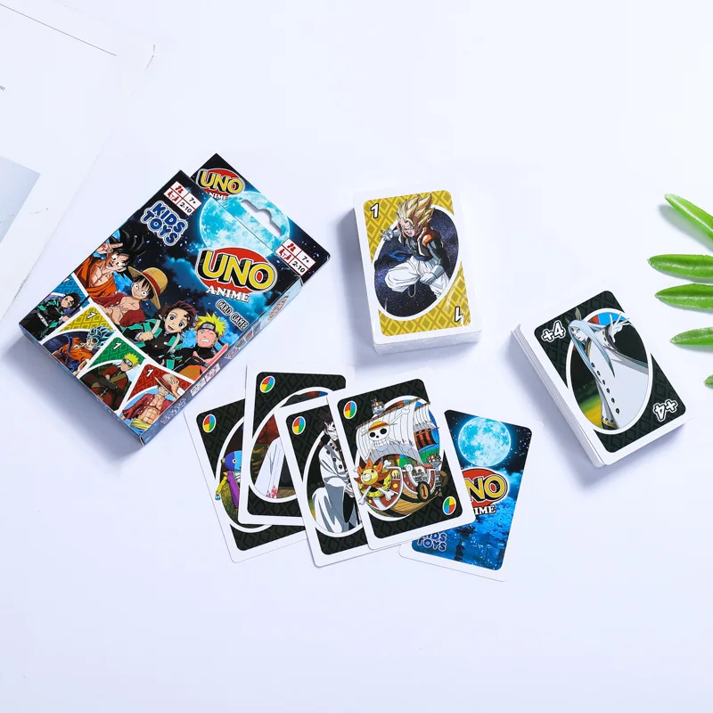 UNO Anime Naruto One Piece Dragon Ball Z Demon Slayer Puzzle Games Cards Family Funny Entertainment Board Game Fun Poker Toys