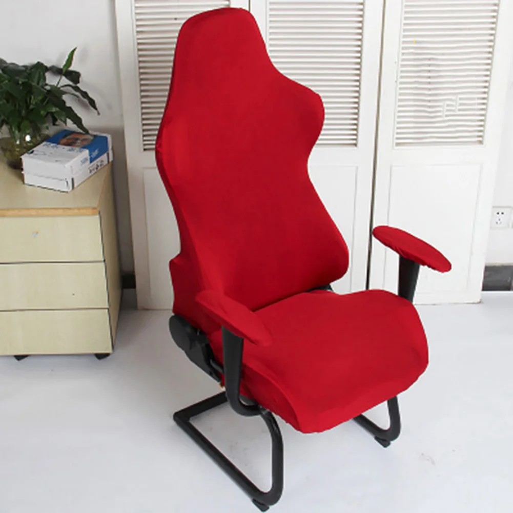 Моющиеся Чехлы для игровых стульев, полиэфирные эластичные съемные защитные компьютерные сиденья, мягкие офисные декоративные кресла из спандекса