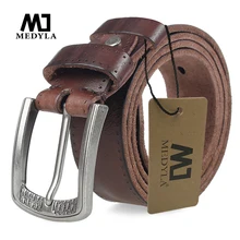 Мужской ремень MEDYLA,, Воловья кожа, сплав, пряжка, синий цвет, индивидуальный выбор, Воловья кожа, мужской ремень, джинсы, пояс, подарок