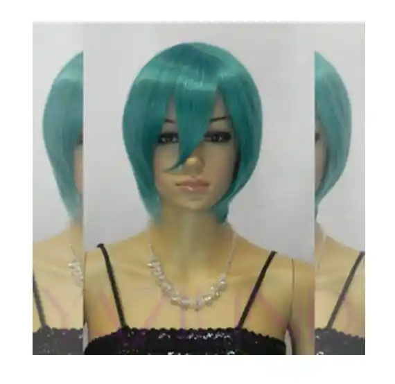 Caliente Resistente Al Calor Aa Pelo De Fiesta Corto Fresco Verde Oscuro Pelo De Fibra Recta Cosplay Disfraz Peluca De Anime Sintetica Aliexpress