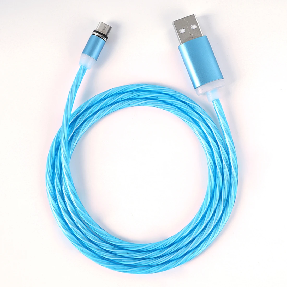 Магнитный струящийся светильник светодиодный стример Micro USB кабель для зарядки samsung S10 S9 type-c магнитное зарядное устройство 1 м для Iphone huawei P30