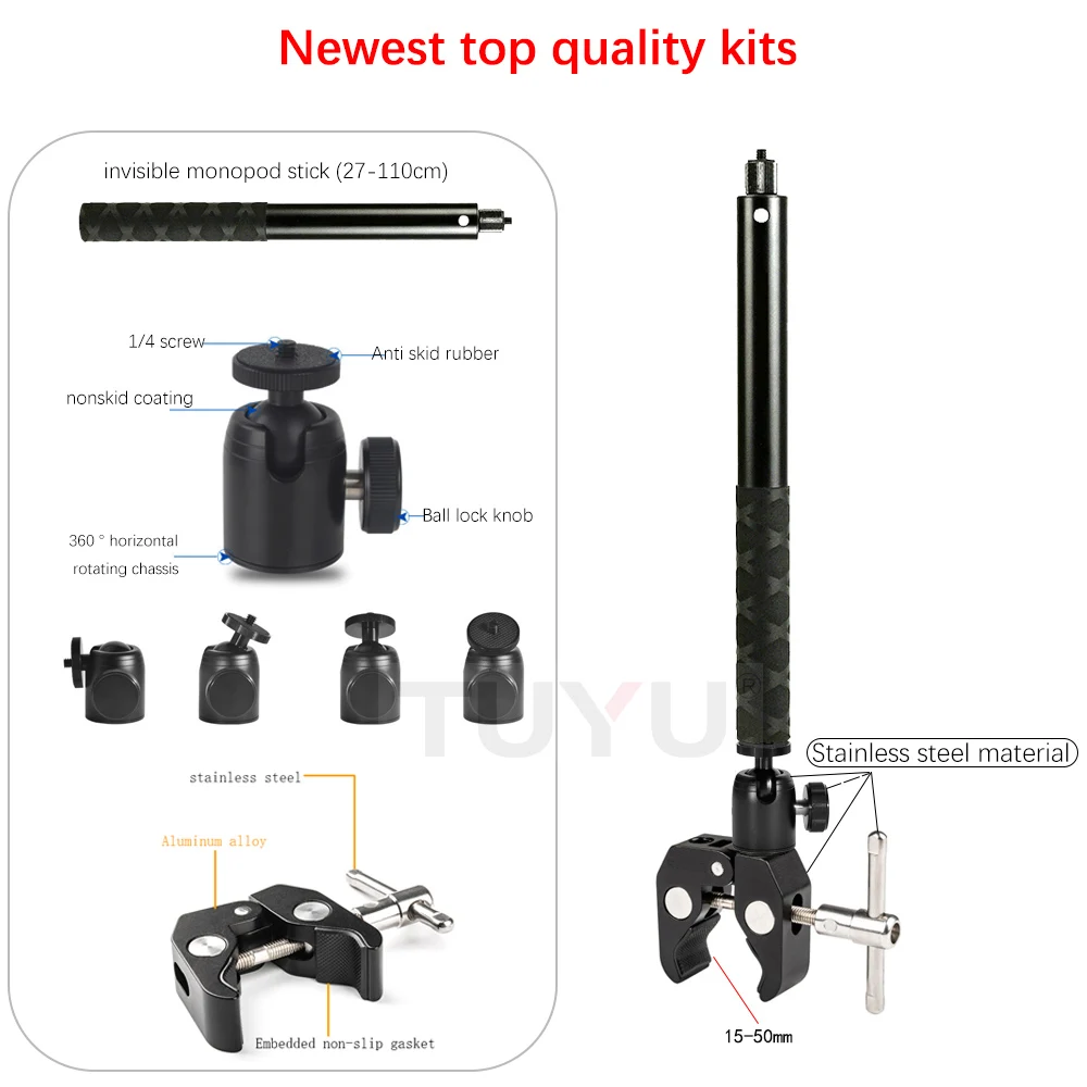 Motorcycle 3rd Person View Invisible Selfie Stick for GoPro Hero 10