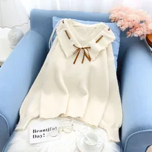 ^#Cheap ruffles knitted women sweaters turn-down collar solid lantern sleeve loose thicken warm lady elegant pulls fashion outwear tops ^#Cheap ruffles knitted women sweaters turn-down collar solid lantern sleeve loose thicken warm lady elegant pulls fashion outwear tops