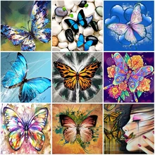 

5D Diamond Painting Butterfly Cross Stitch Kits Full Square/Round Drill Diamond Mosaic Animal Wall Art Home Decor Handmade Gift