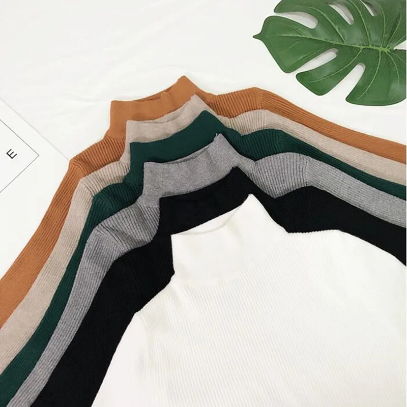 Womens Sweaters 2020 Winter Tops Turtleneck Sweater Women Thin Pullover Jumper Knitted Sweater Pull Femme Hiver Truien Dames New