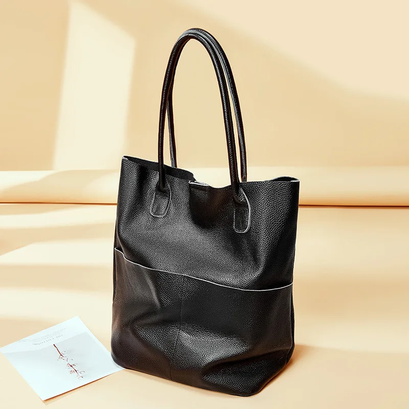 Новая натуральная коровья кожа женская сумка модная галогенная на замену сумка черная Женская хозяйственная сумка через плечо