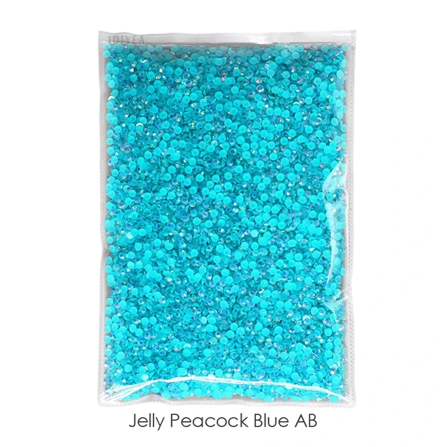 Wholesale Jelly AB Resin Non Hot Fix Rhinestones Cтразы Flatback Plastic Crystals Strass Glitters Stone Bulk Big Package for DIY Jelly Peacock AB