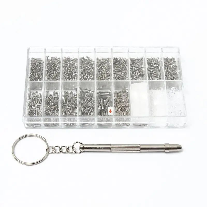 

New 1000 pcs mini screws for eyeglass screw + screwdriver tool