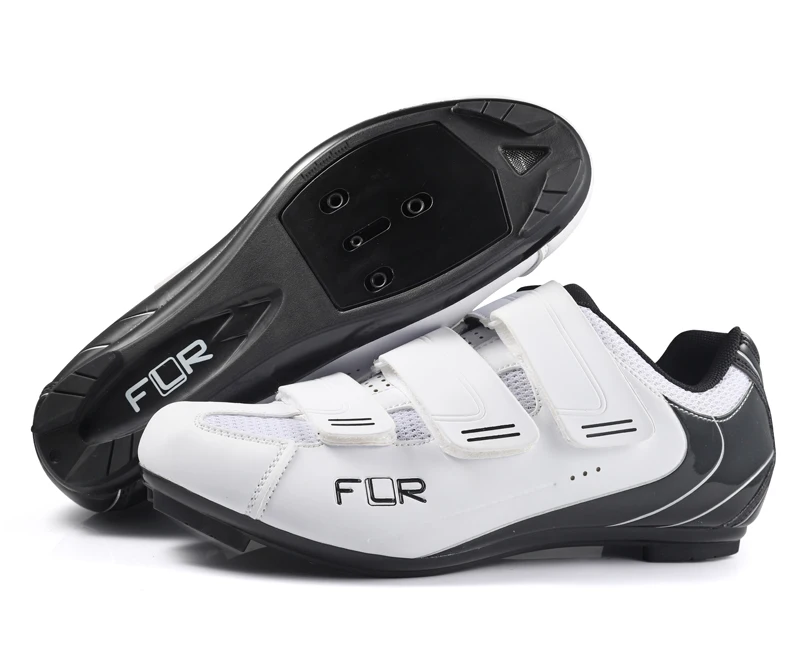 FLR F35 обувь для шоссейного велосипеда Мужская обувь для шоссейного велосипеда ультралегкие велосипедные кроссовки самозакрывающиеся профессиональные дышащие черные белые - Цвет: White