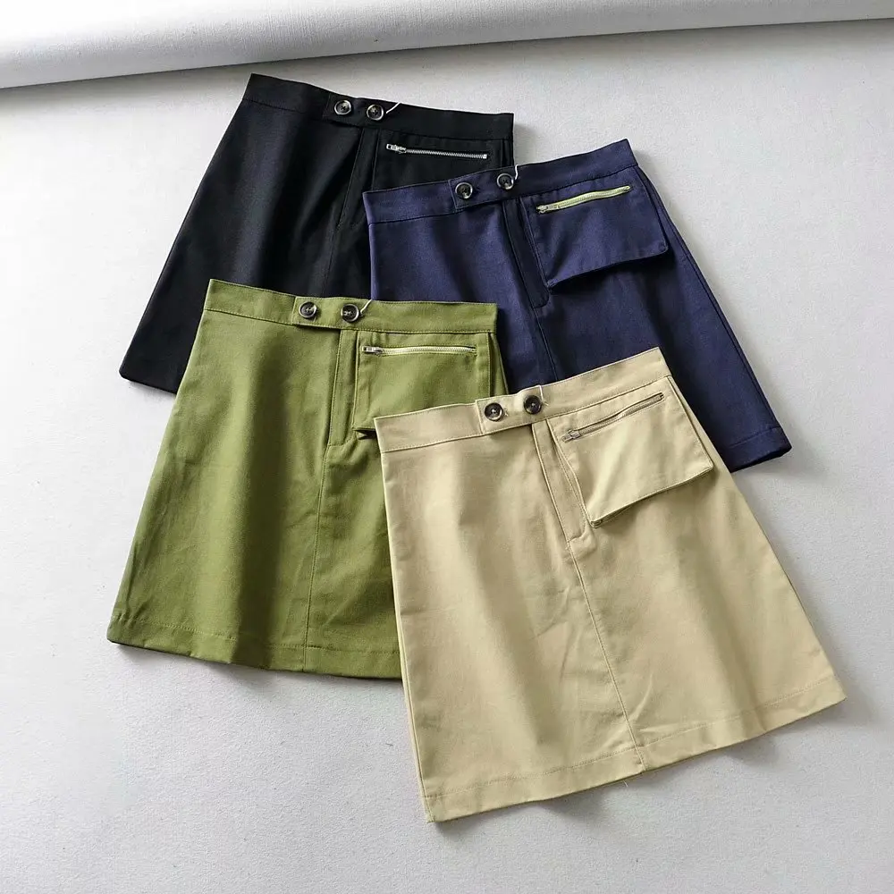 

2019 Autumn Europe And America Women's Dress New Style Solid Color Workwear Skirt Short Skirt 767
