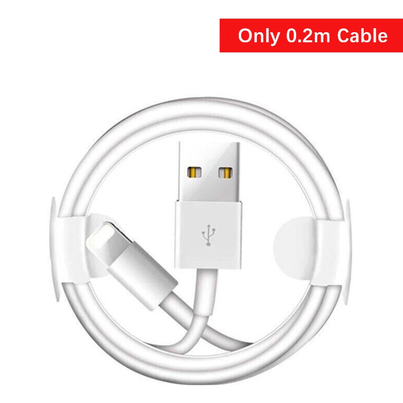 Only 0.2m Cable Зарядное устройство комплект usb-кабель для зарядки+ EU/US usb зарядное устройство для iPhone 5 5S 6 6S 7 8 Plus X XS Max XR 11 Pro Max настенный адаптер питания - Цвет: Only 0.2m Cable