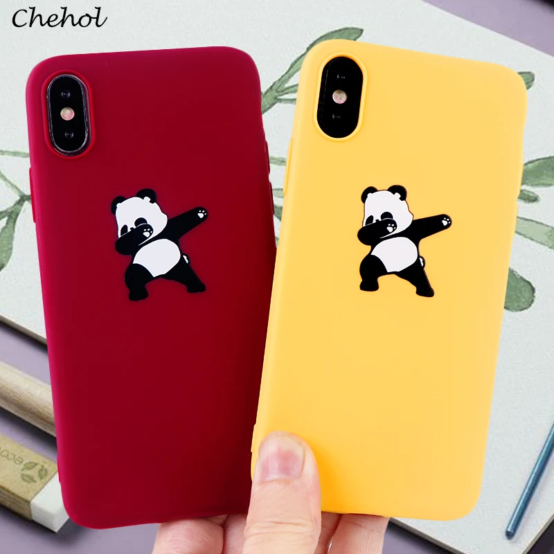 Fashion Cell Phone Cases for IPhone 11 Pro X XS MAX XR 8 7 6 S Plus Case Cute Panda Soft Silicone Fitted Back Covers Accessories |