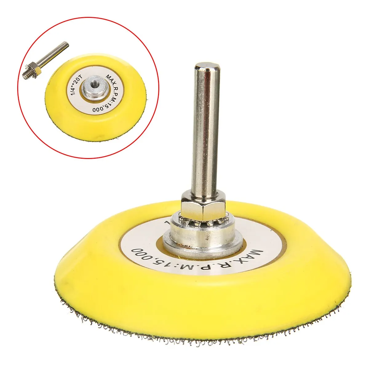 Hot Sale Mayitr 75mm Sanding Backing Pad Hook & Loop 3" Polishing Pad with 6mm Thread / Spindle Shank