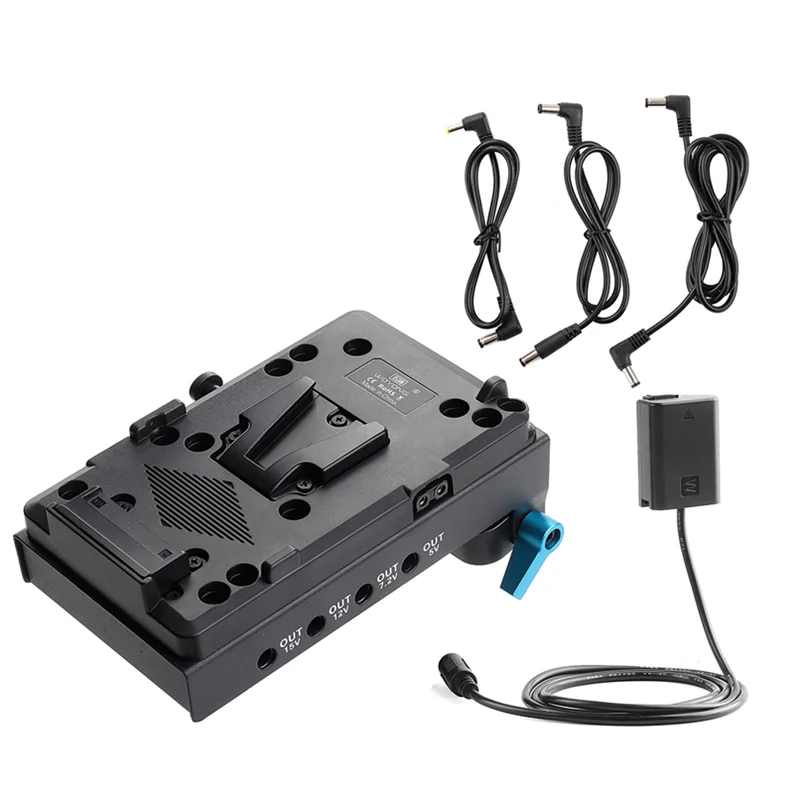 

V Mount V-lock Plate with DMW-DCC12 Dummy Battery Adapter for BMCC BMPCC for Panasonic GH3 GH4 Camera for Monitor Audio Recorder