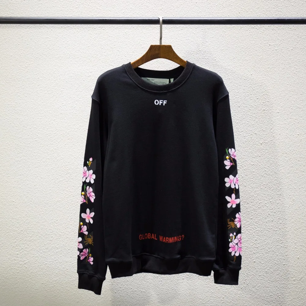 OFF-WHITE OW VIRGIL ABLOH Розовый Вишневый цвет стрелка Мужская толстовка OW уличная Мужская s толстовки с круглым вырезом с капюшоном спортивная куртка