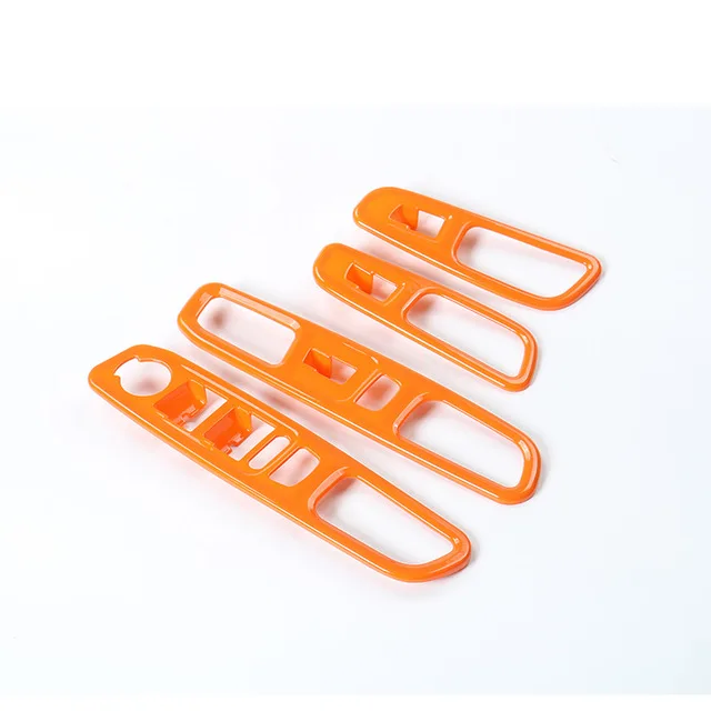 Orange Sansour ABS Car Interior Window Lift Switch Button Decoration Cover Stickers For Jeep Renegade- Car Accessories Styling - Color Name: Orange