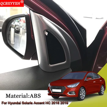 

Car Internal Sticker A Pillar Speaker Sequins Cover Triangle Auto Sticker Accessories For Hyundai Solaris Accent HC 2018 2019