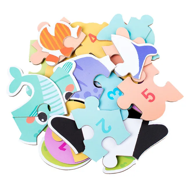 Baby Puzzle Toys Games Iron Box Cartoon 3D Animals Wooden Puzzle For Children Montessori Early Educational Toys Gifts For Kids 3