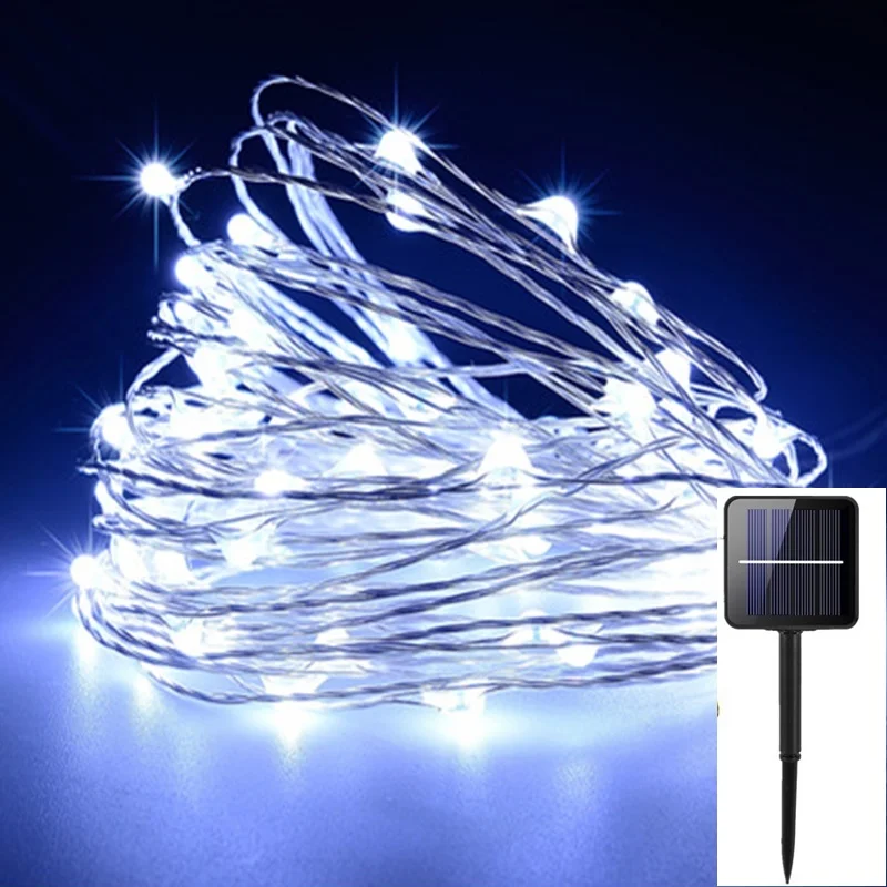 White TONGDAYTECH 100/200/300 светодиодный уличный светильник на солнечной энергии с строка светильник s праздник для рождественской вечеринки гирлянды Солнечный сад IP65 Водонепроницаемый светильник - Испускаемый цвет: White