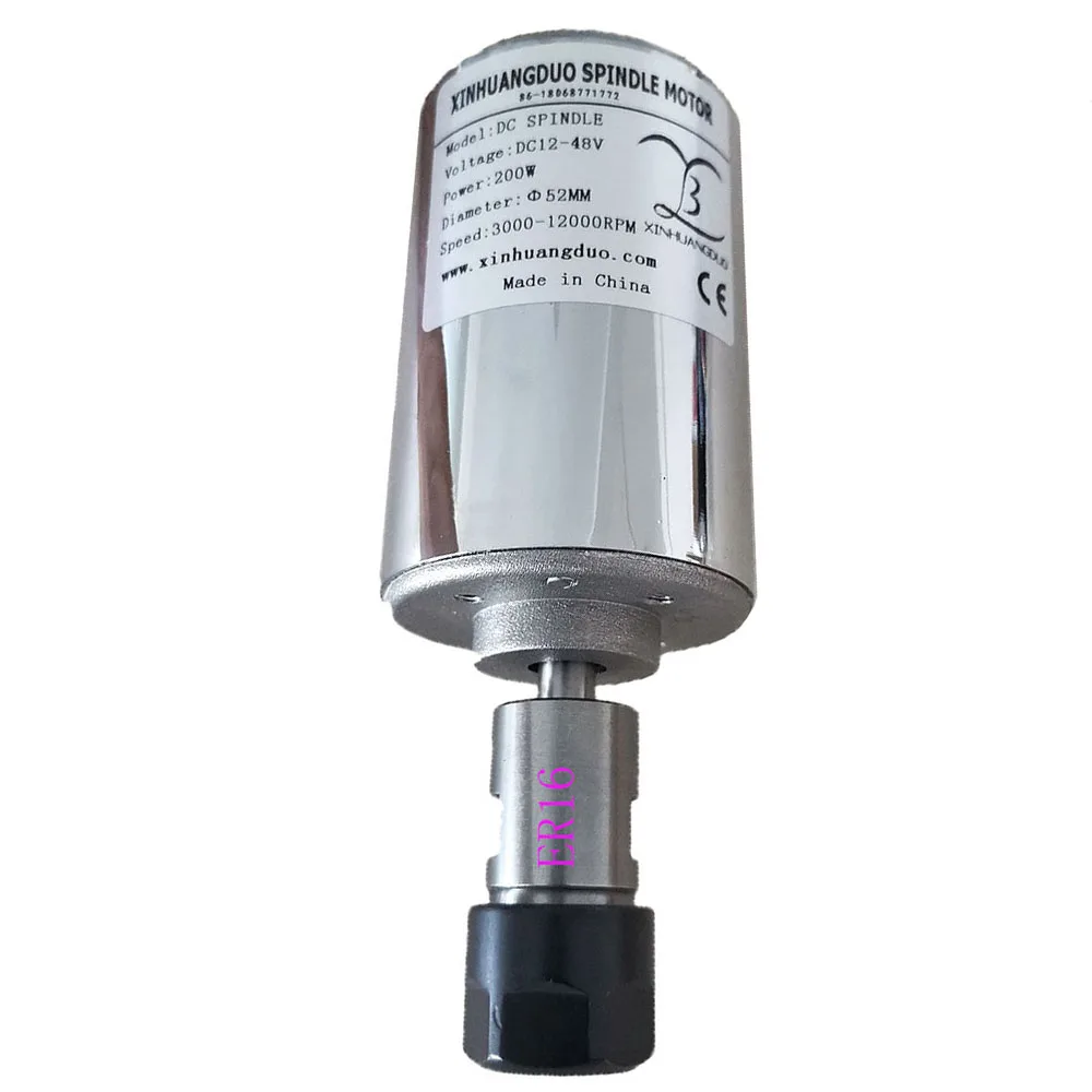 200W ER16 Spindle 200 Вт/300 Вт/400 Вт/500 Вт Шпиндельный двигатель шпинделя гравировального станка с воздушным охлаждением ЧПУ шпиндель постоянного тока с ЧПУ гравировальный станок ER16 8 мм - Цвет: 200W ER16 Spindle