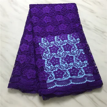 

purple African Nigerian Cord Lace Fabric 2020 High Quality Lace Net Lace Fabric For Wedding Water Soluble Lace Fabric