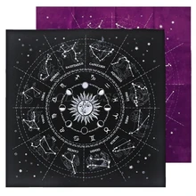 12 takımyıldızları Tarot kart masa örtüsü kadife kehanet sunak kumaş kurulu oyunu servet astroloji Oracle kart Pad