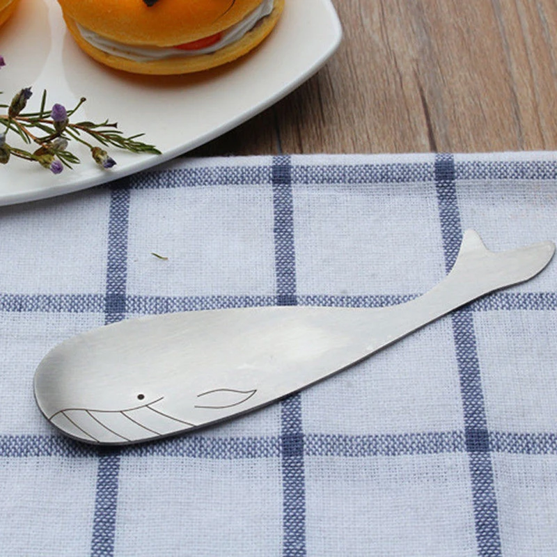 Мультяшные Длинные Ложки в форме утки Кита из нержавеющей стали креативные