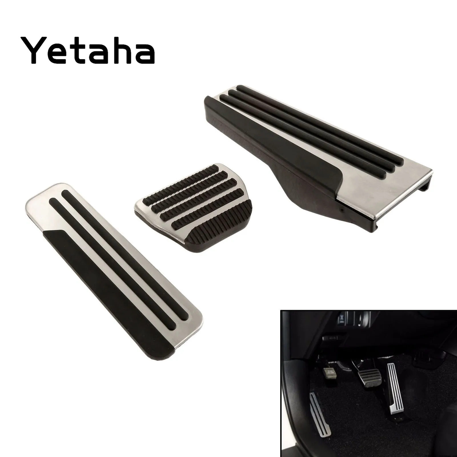 Yetaha Stainless Steel Brake Fuel Footrest Pedals Cover Car Accelerator