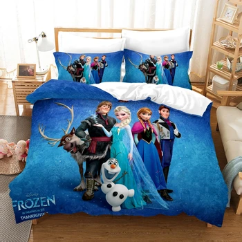 

3D Bedding Set 3D Print Design Duvet Cover Sets King Queen Twin Size Dropshipping Boy gife Disney Frozen 7