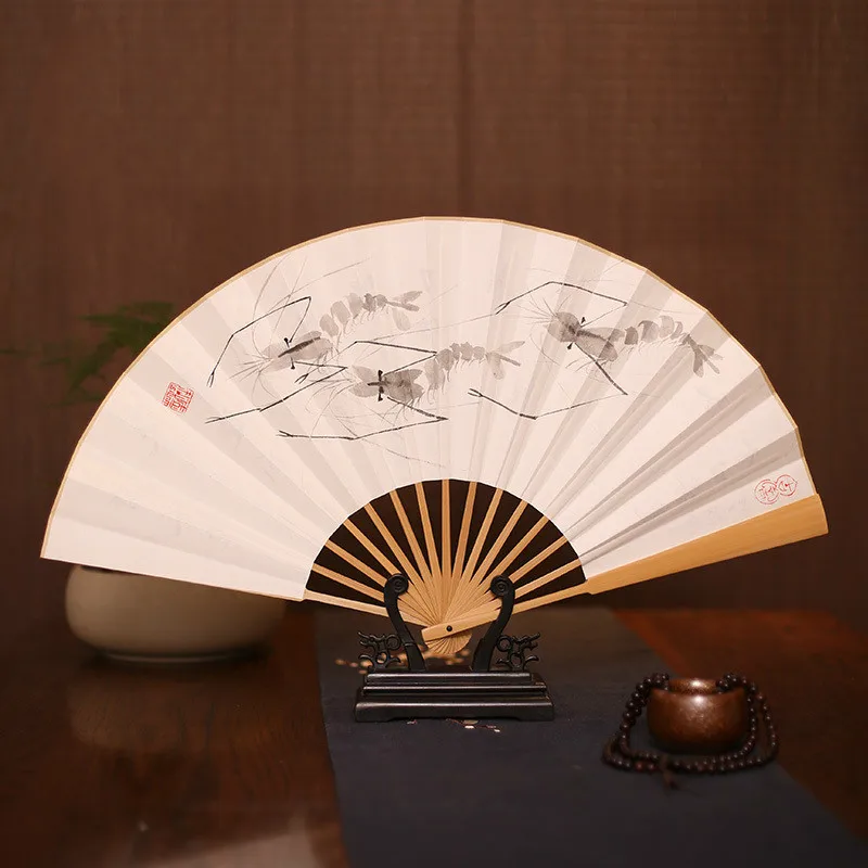 

Chinese fan Polygonatum Folding Fan Hand Paper Folding Fan In National Customs Male Sensu Go Abroad Gift Fan Wenwan Bamboo Fan
